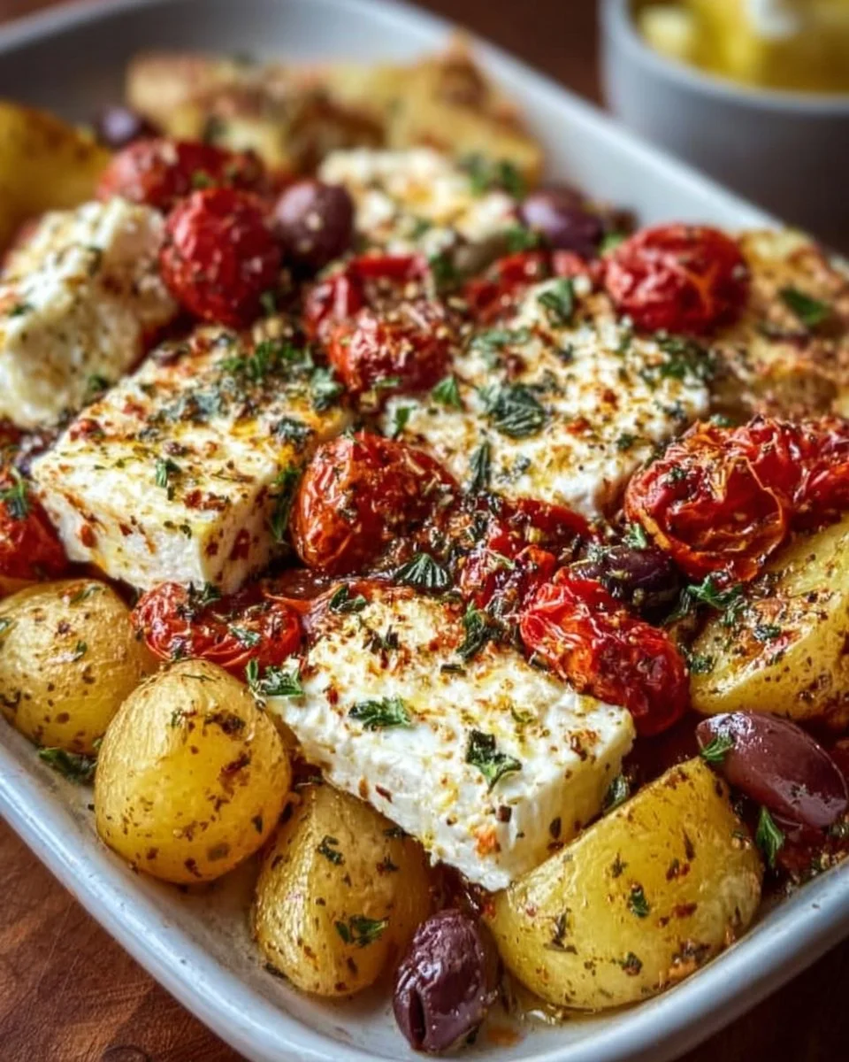 Baked Feta Potatoes (Easy Mediterranean One-Pan Recipe)