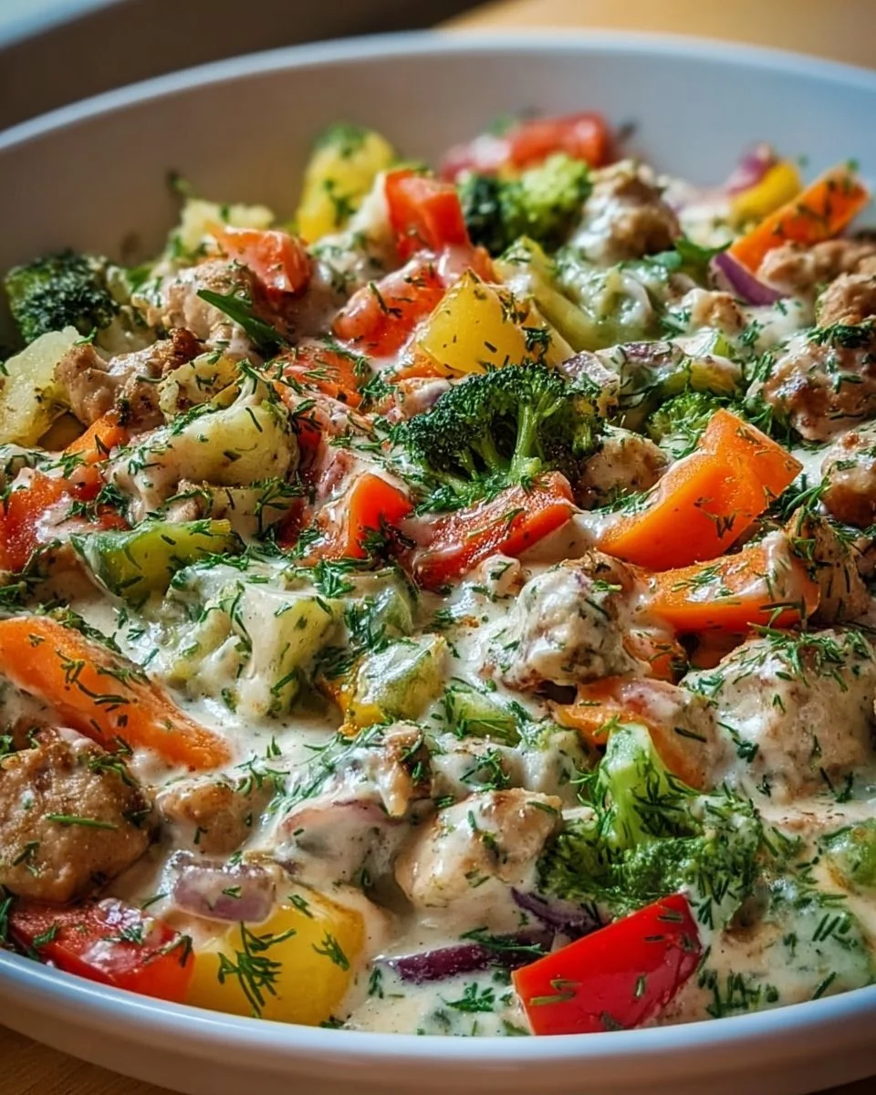 Creamy Ranch Turkey &amp; Veggie Skillet