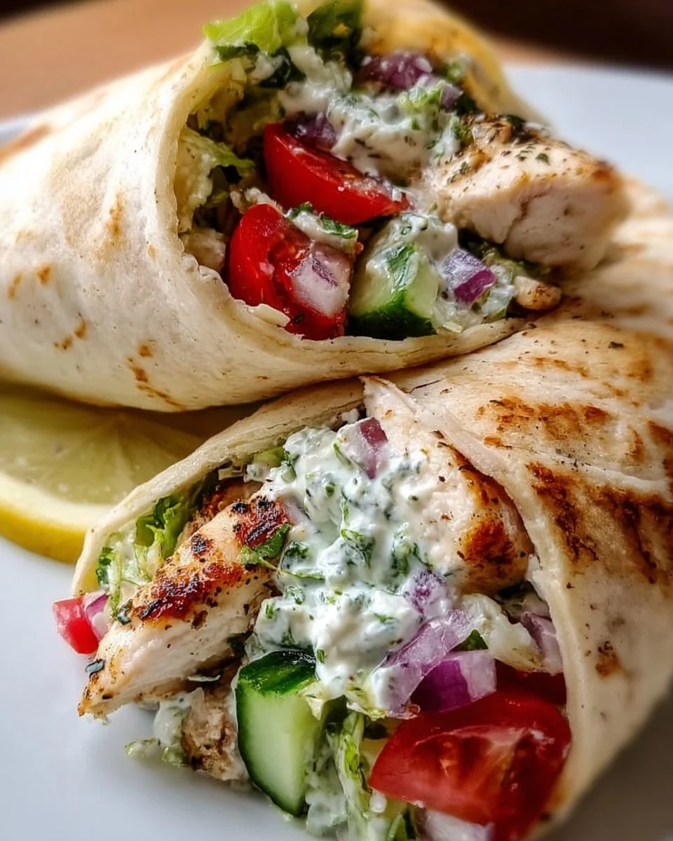 Greek Lemon Chicken Wrap