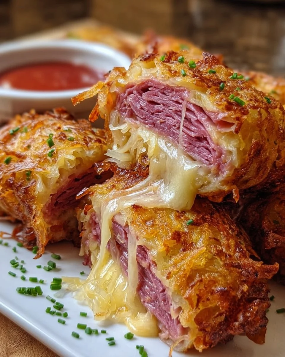 Keto Crispy Reuben Roll-Ups