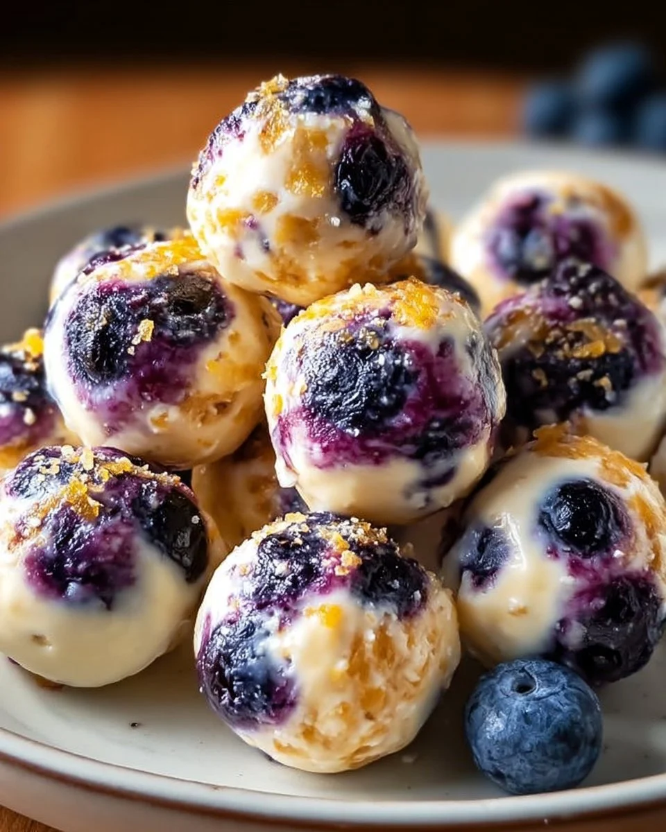 Lemon Blueberry Cottage Cheese Protein Bites