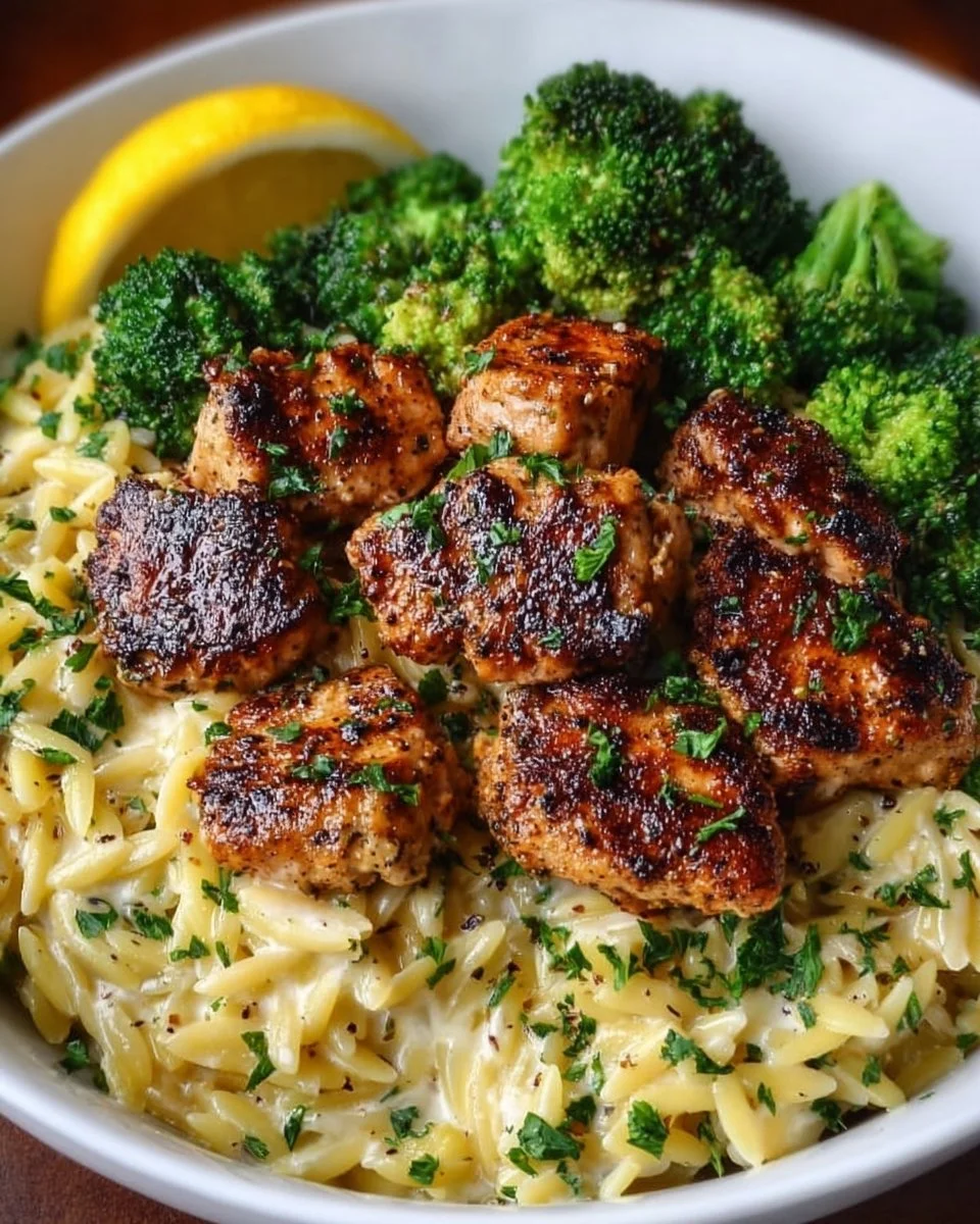 Lemon Pepper Chicken Broccoli Orzo