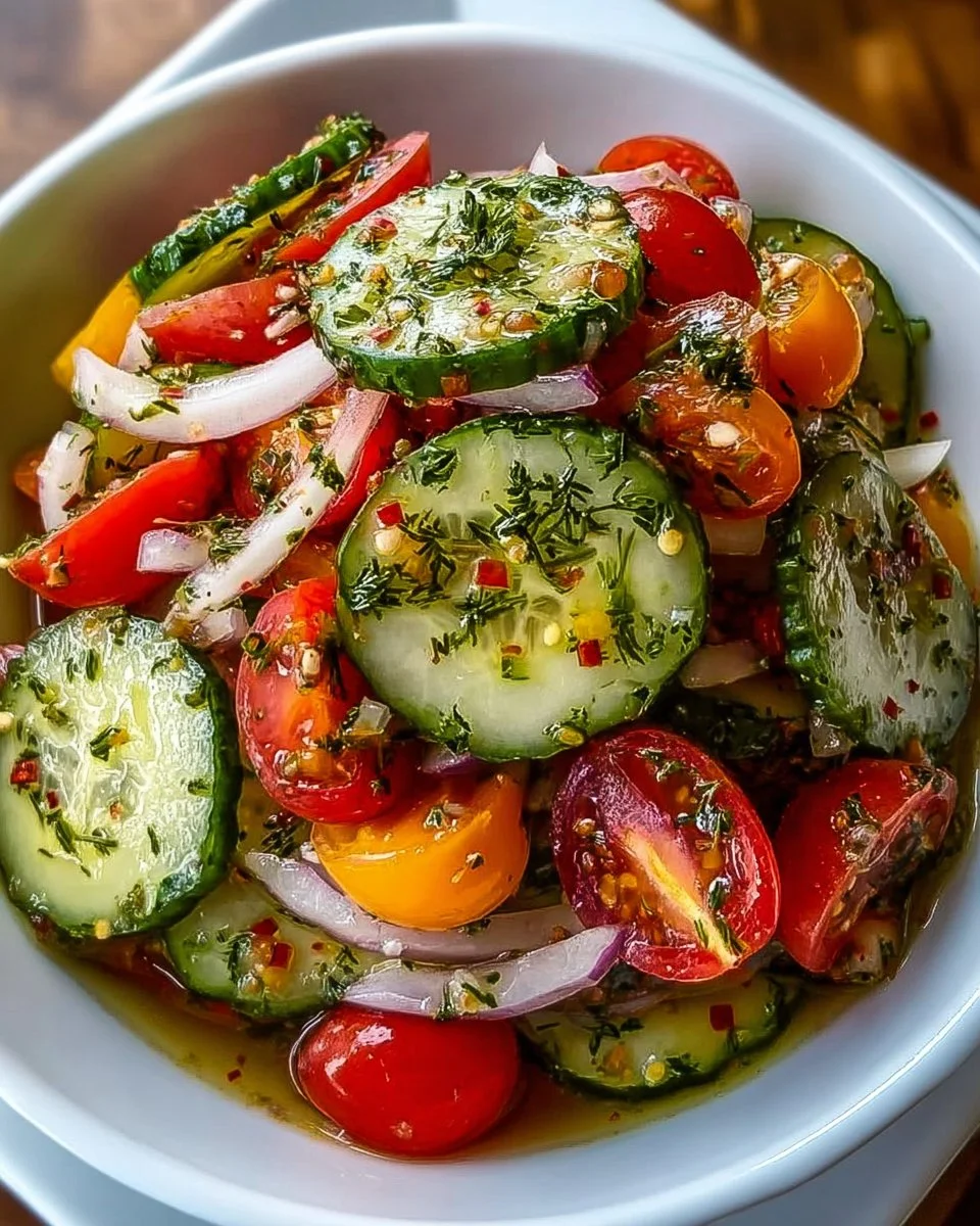 Marinated Cucumbers, Onions, and Tomatoes