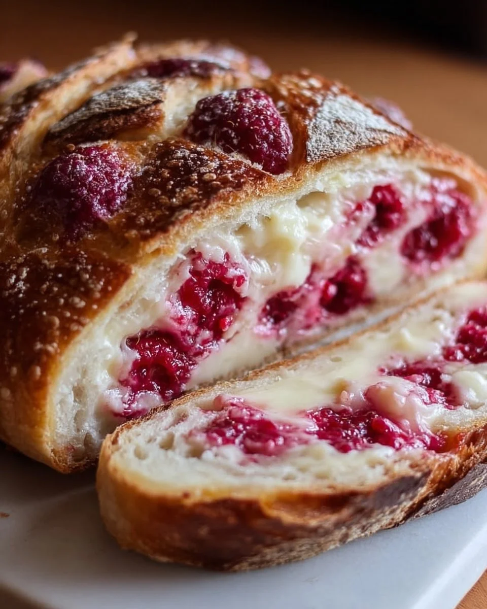 Raspberry Cheesecake Sourdough Bread