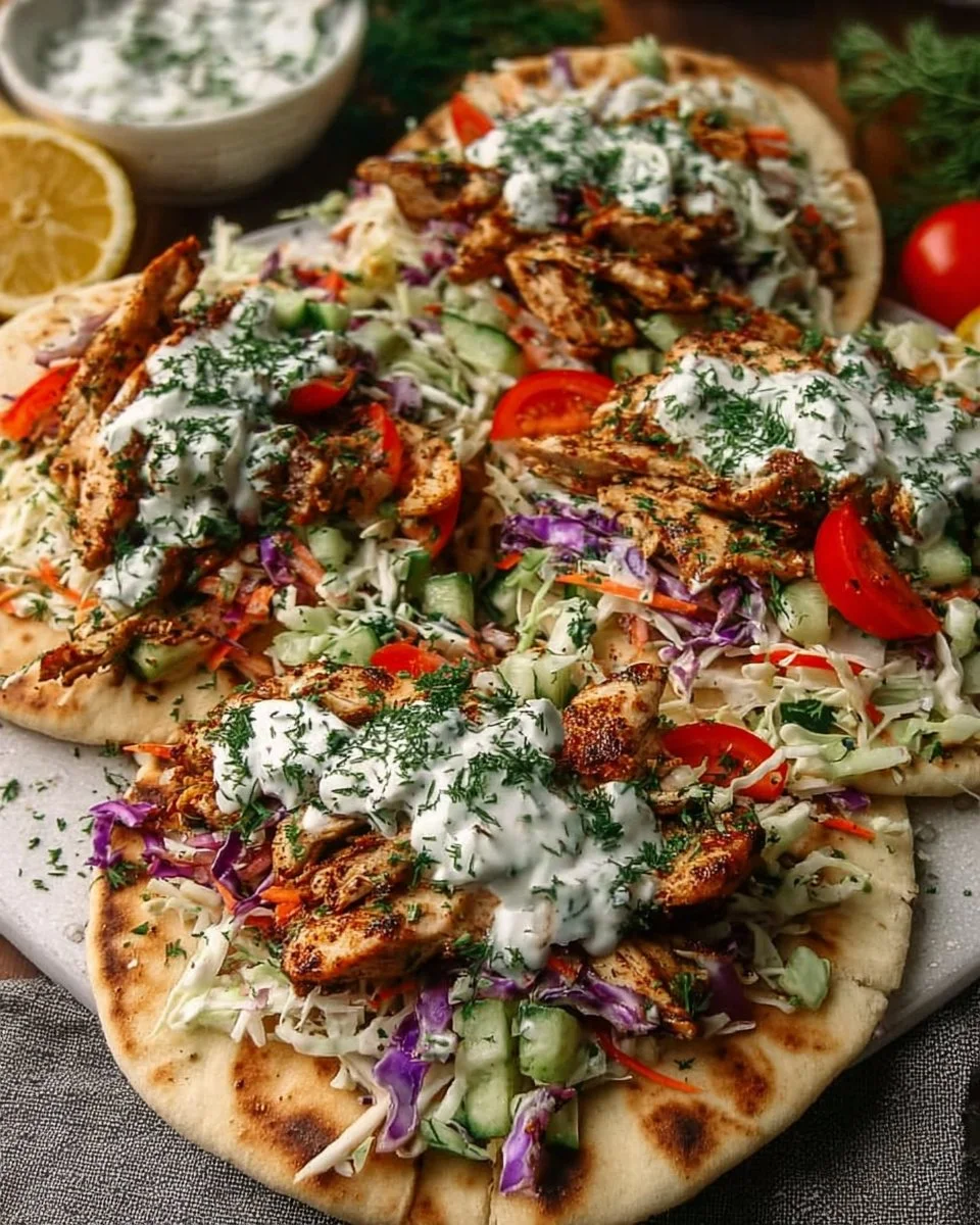 Sheet Pan Chicken Pitas with Fresh Herb Ranch Slaw