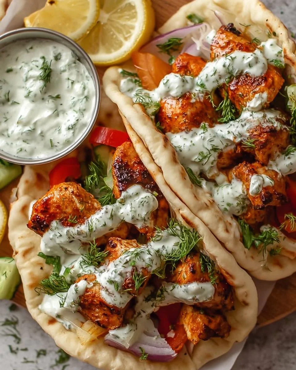 Sheet Pan Chicken Pitas with Herby Ranch Recipe