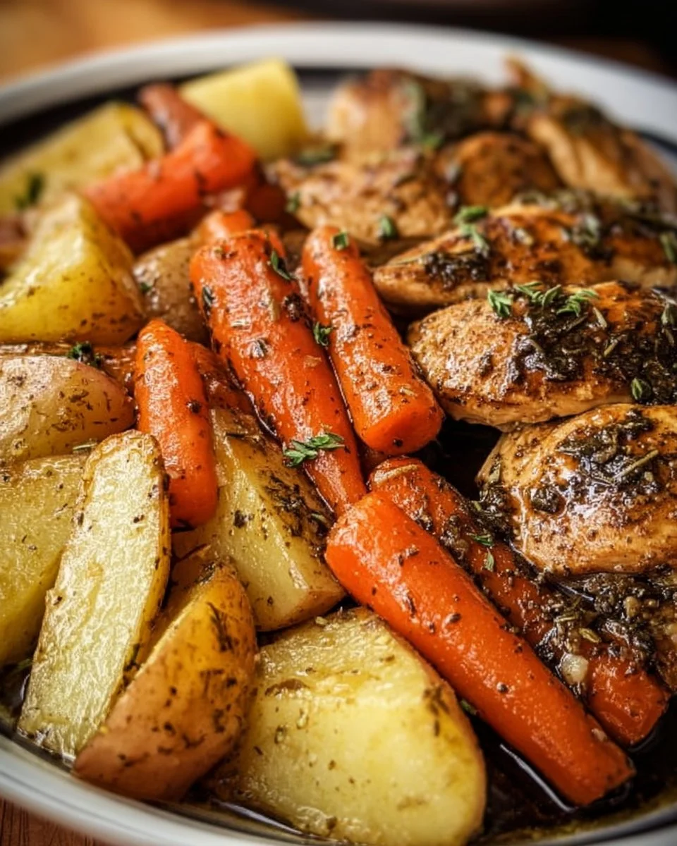 Slow Cooker Garlic Butter Chicken and Veggies