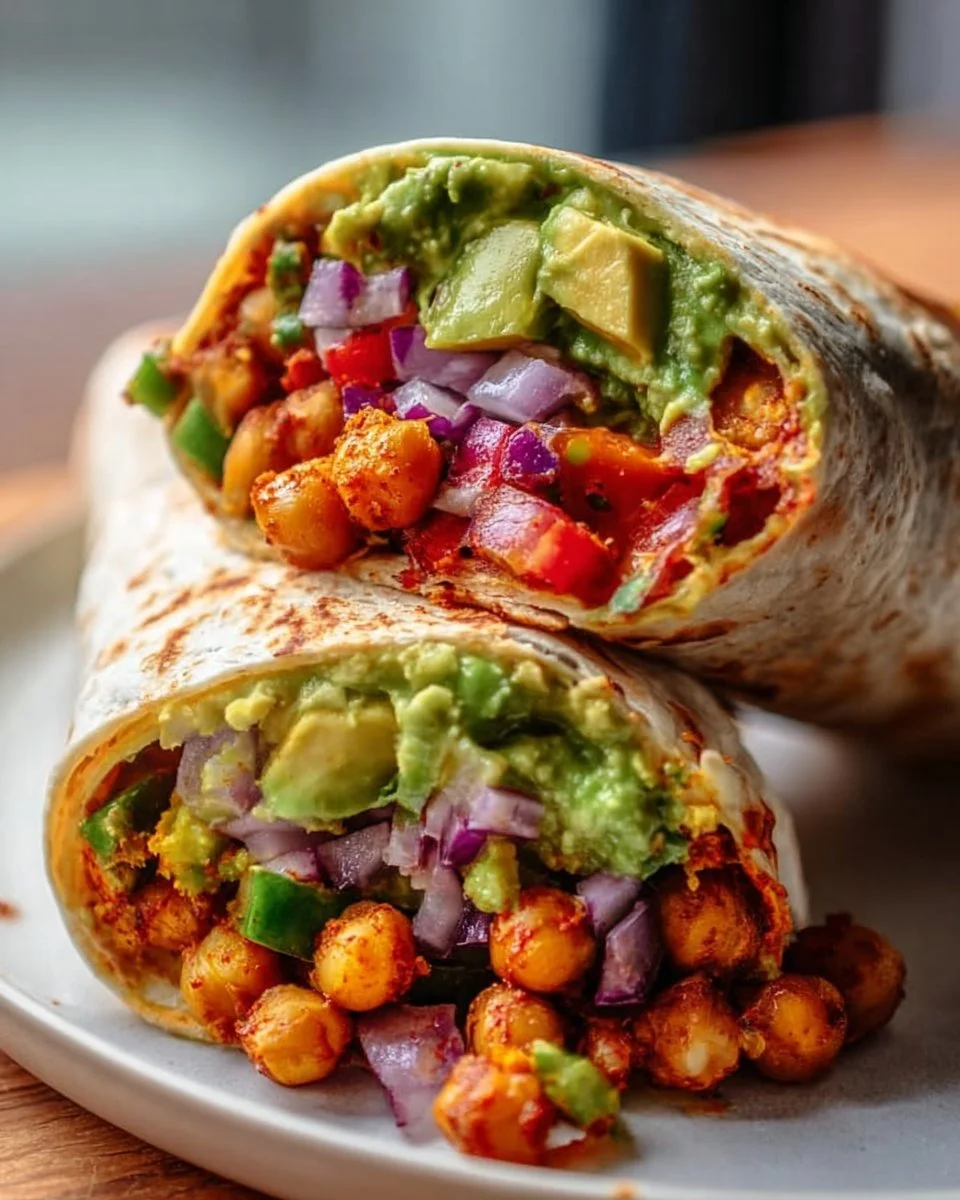 Spicy Chickpea and Avocado Wrap