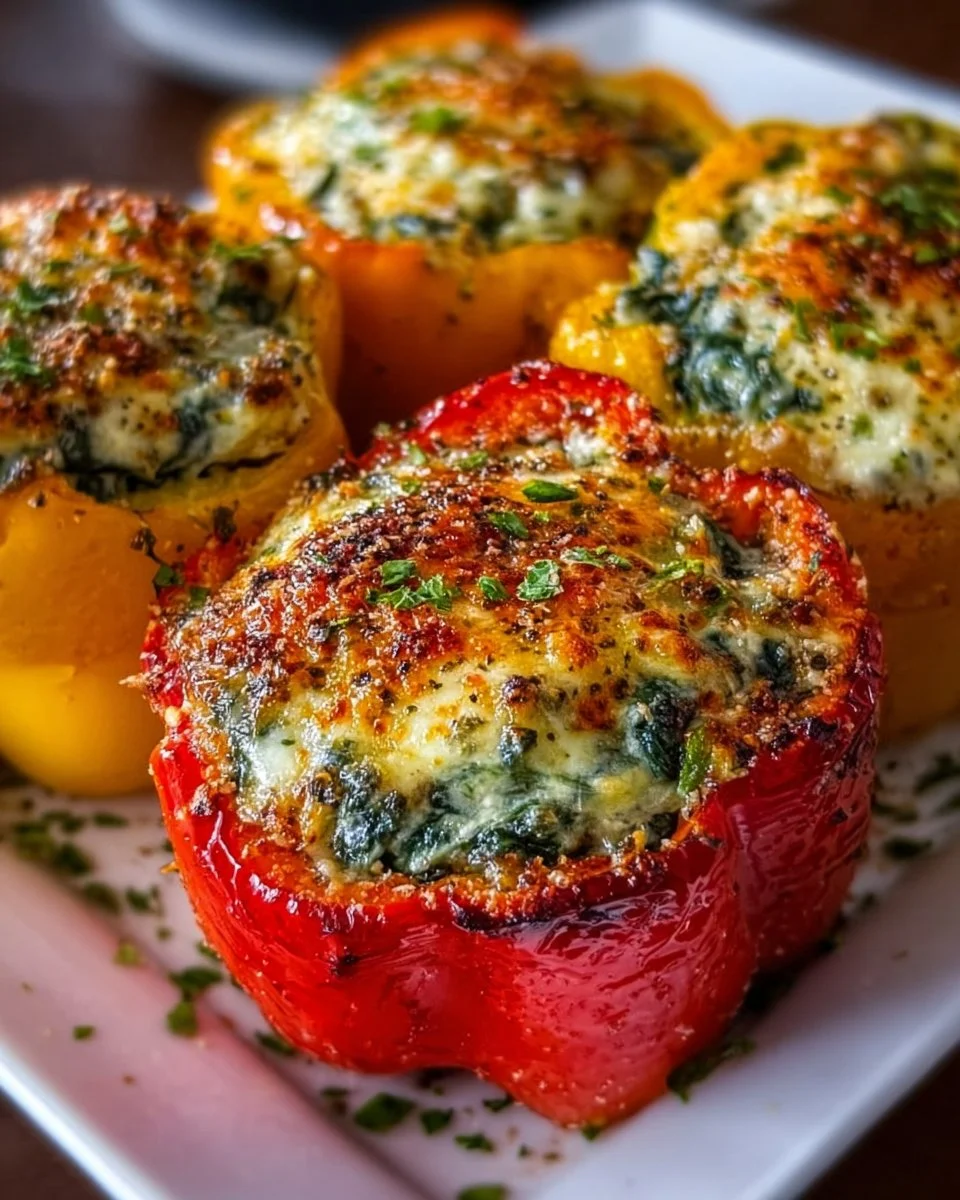 Spinach Ricotta Stuffed Peppers