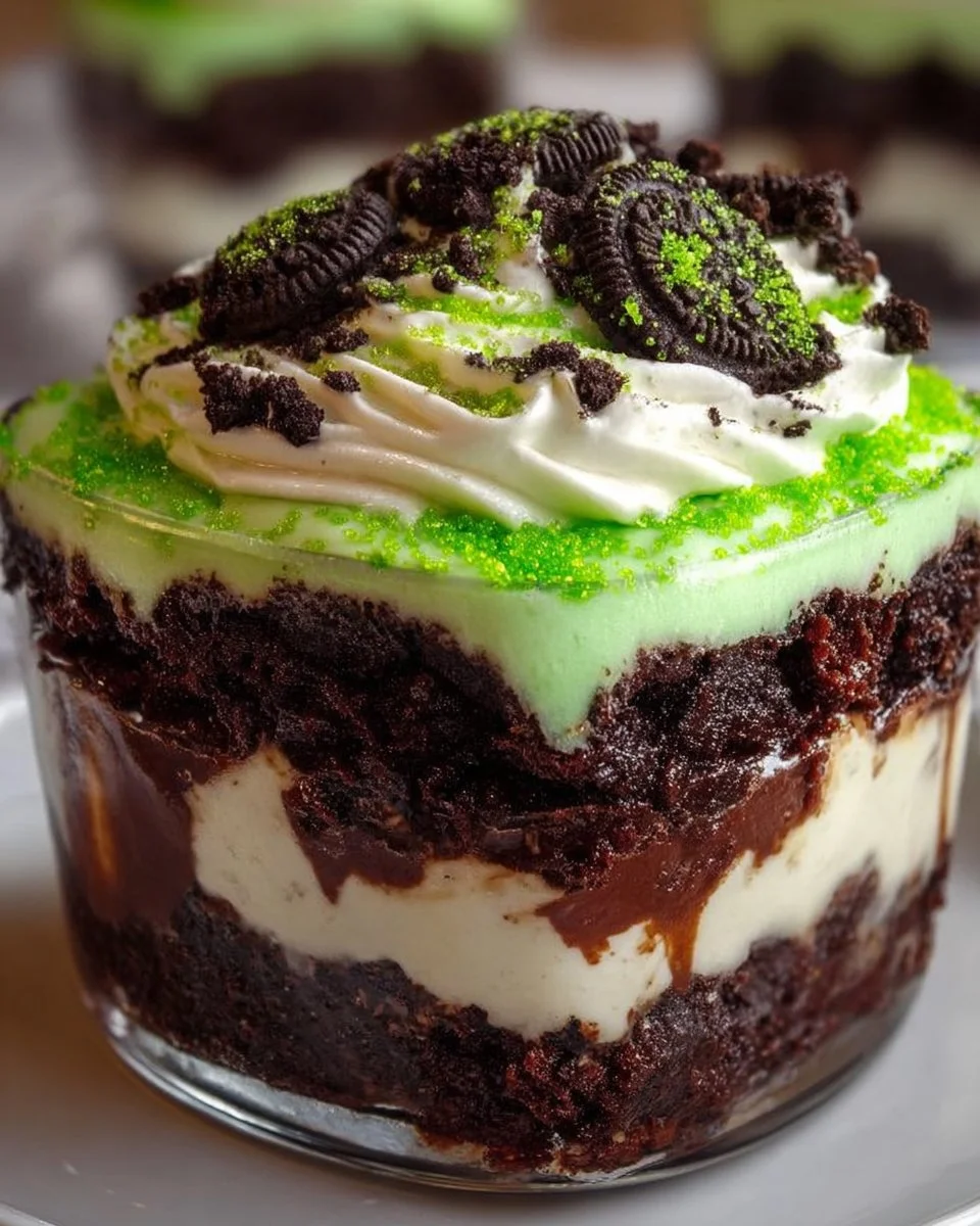 St. Patrick’s Day Brownie Trifle