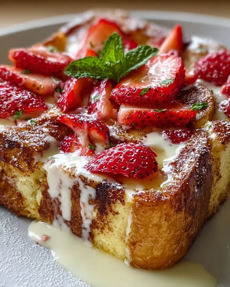 Strawberries &amp; Cream French Toast Casserole