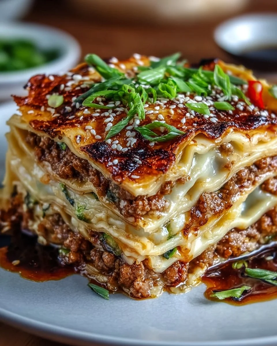 Asian Dumpling Lasagna Layers
