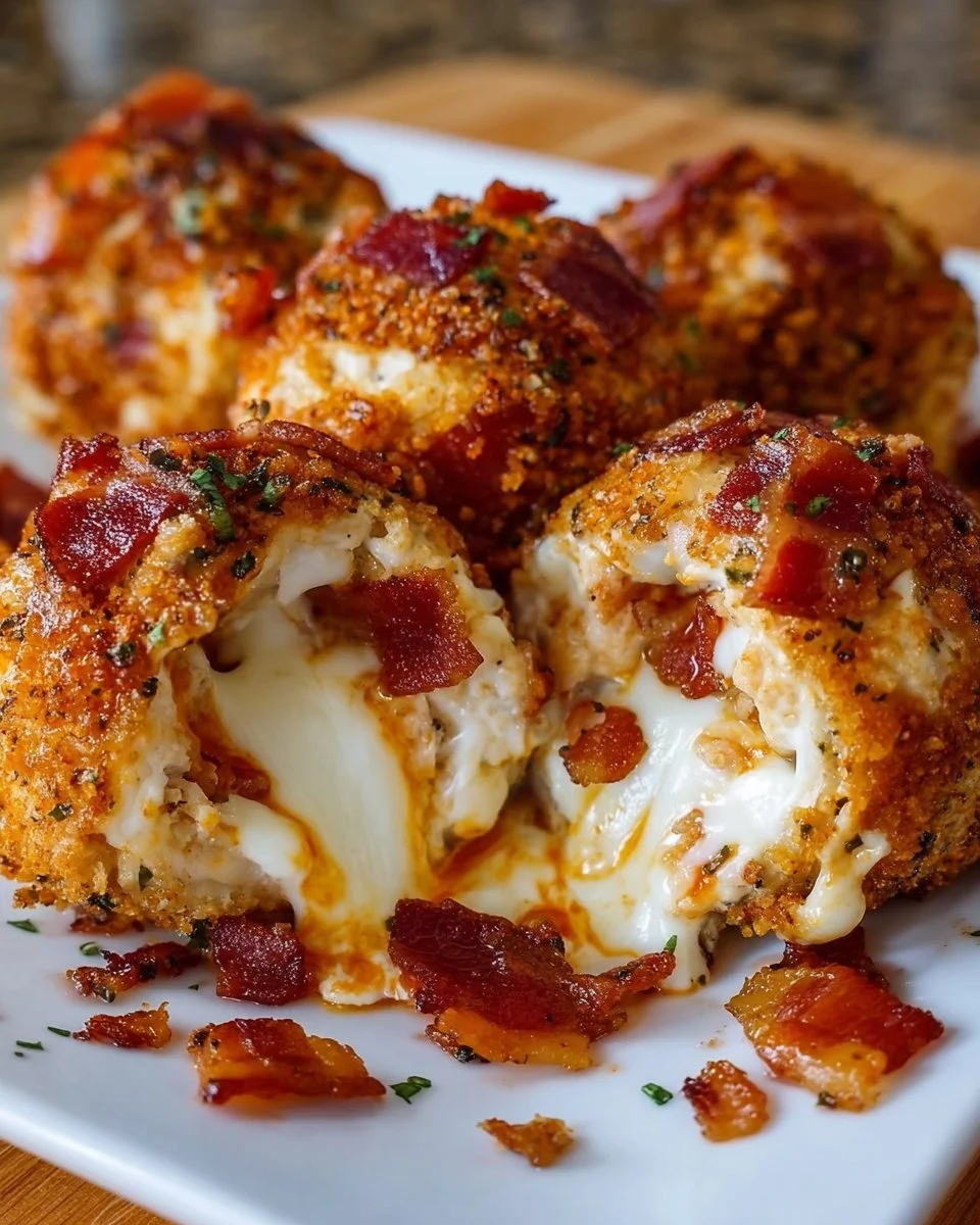 Buffalo Chicken Bacon Mozzarella Bombs