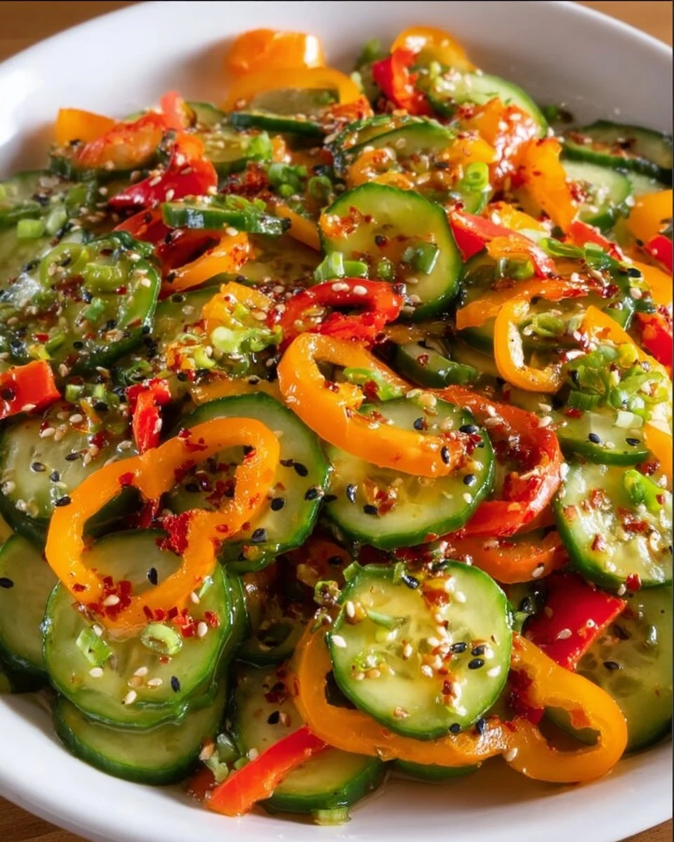 Cucumber Sweet Pepper Salad (TikTok Viral Recipe)