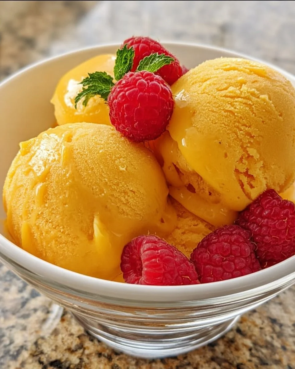 Easy Mango Sorbet (No Ice Cream Maker!)