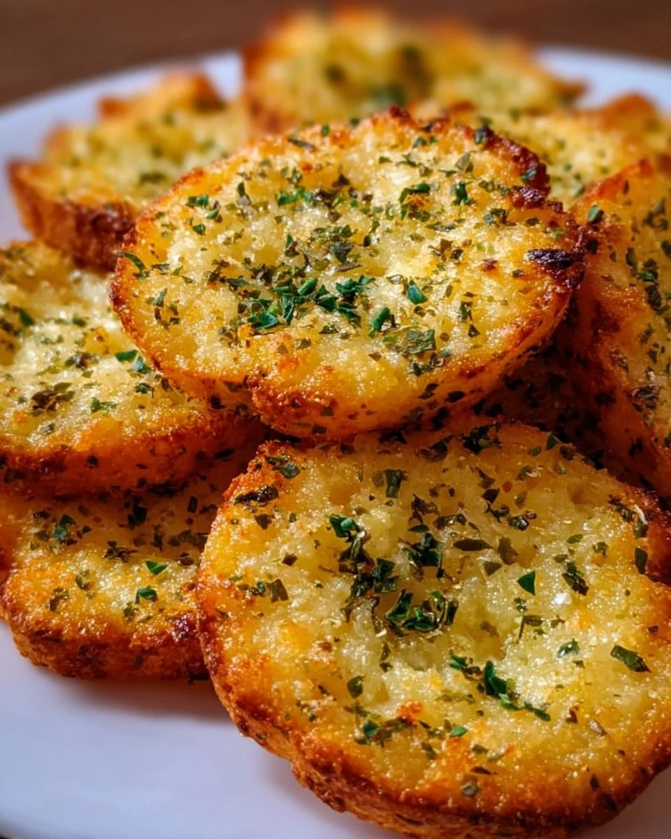 Delicious Garlic Bread Ritz Bits on a plate, ready to eat.