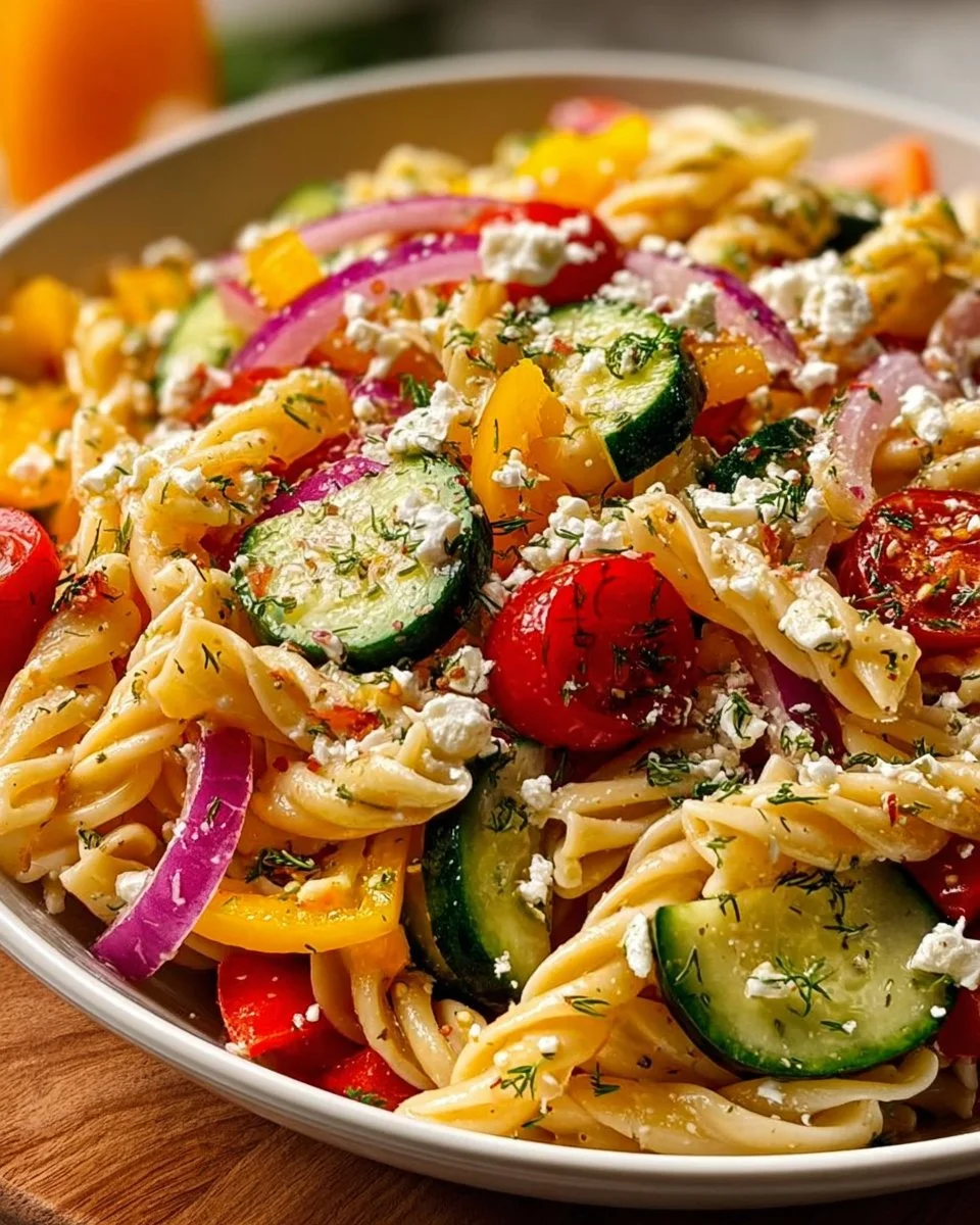 High Protein Greek Pasta Salad