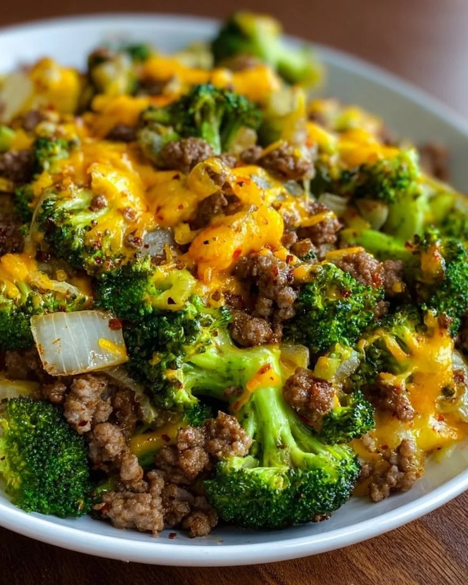Keto Hamburger Broccoli Skillet