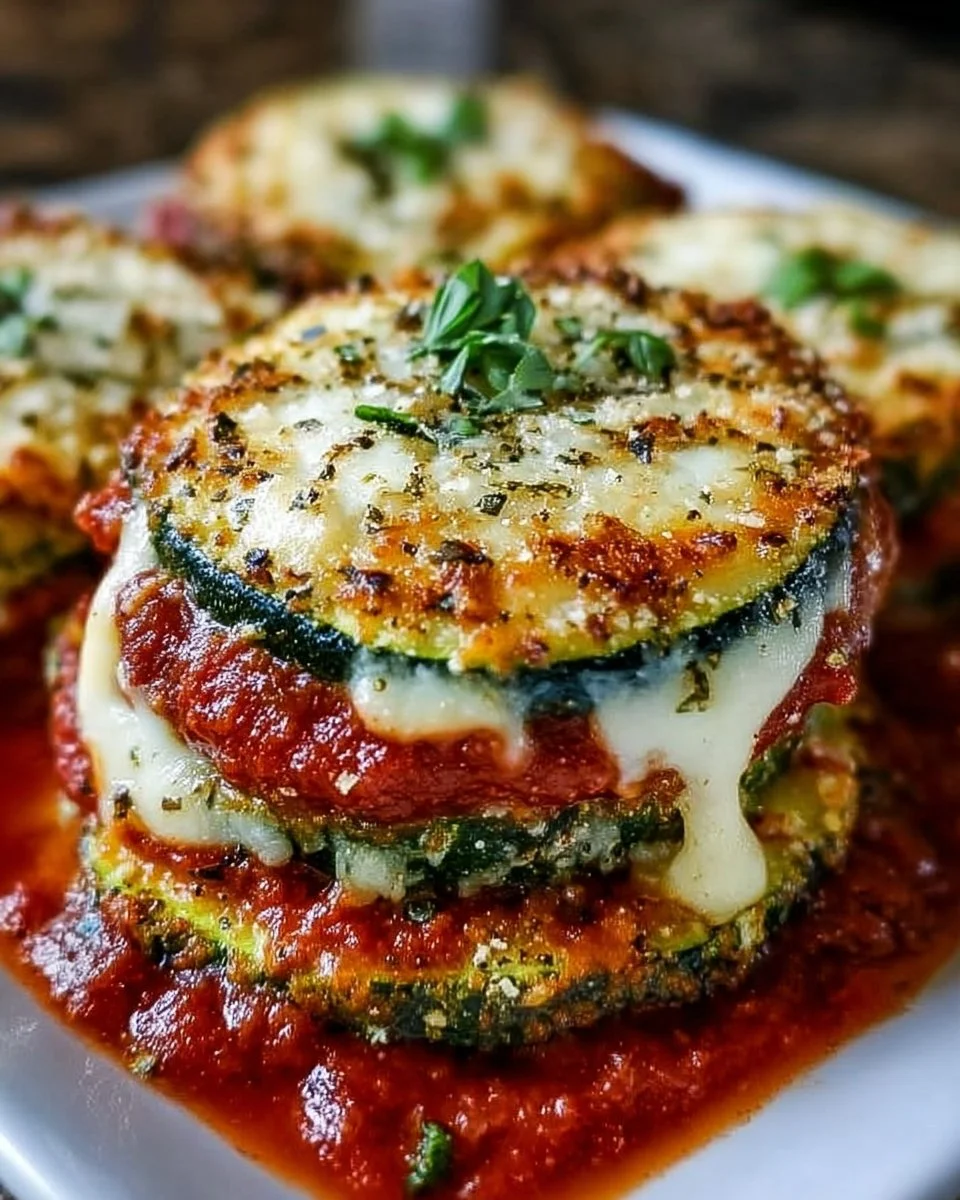 Layered Zucchini Ricotta Melts with Marinara