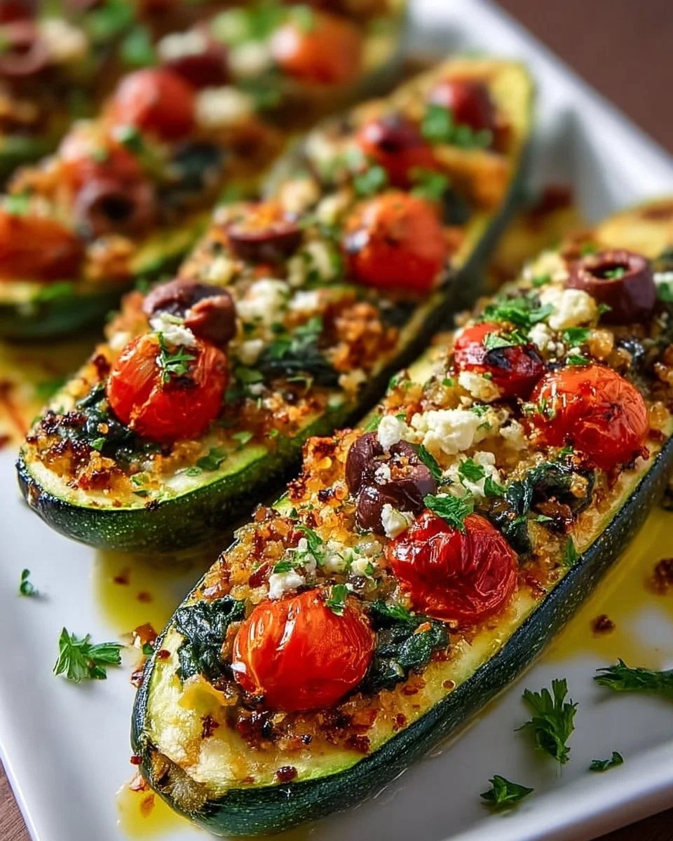 Mediterranean Stuffed Zucchini