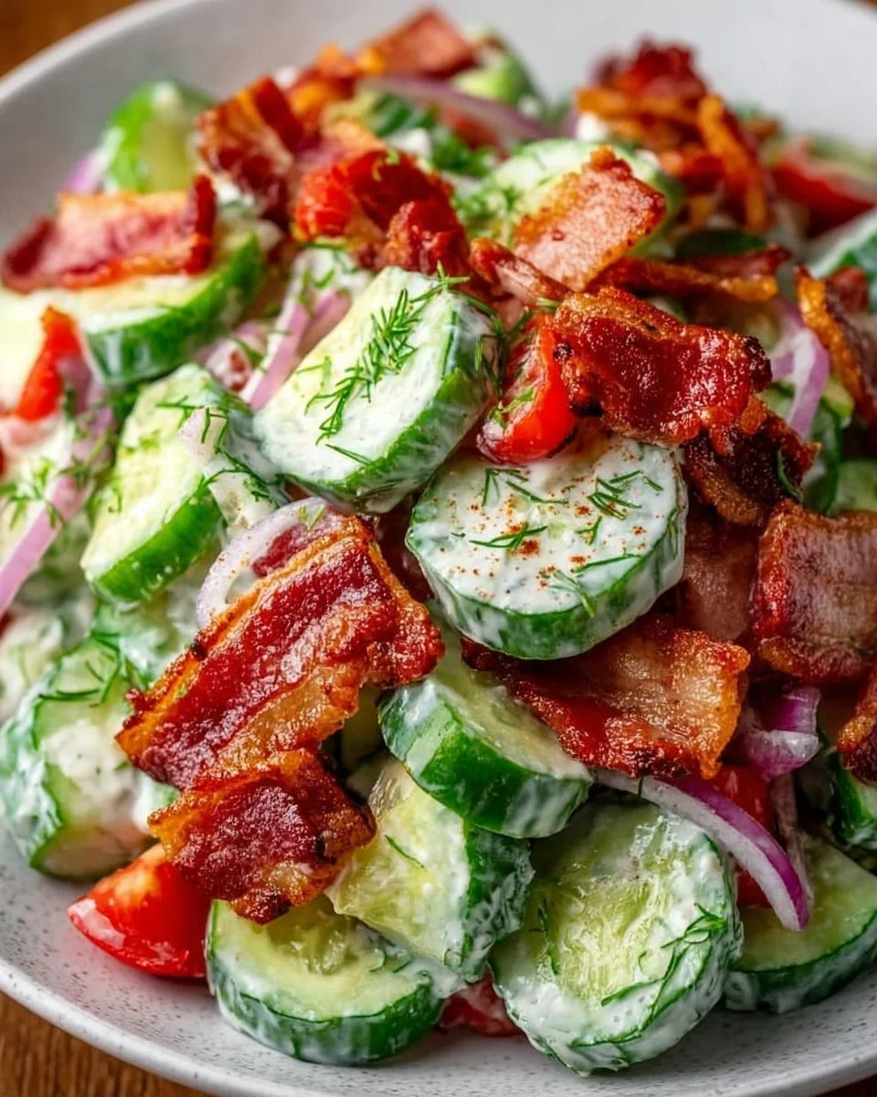 Savory Cucumber Salad with Bacon