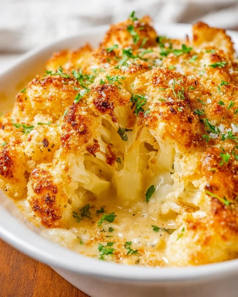 Cauliflower Au Gratin translates to “Cauliflower in Cheese Sauce” in English.