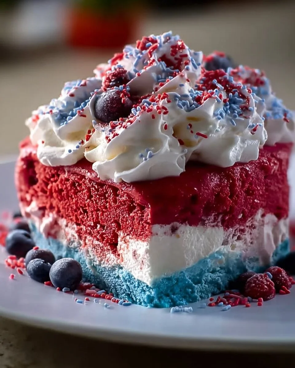 Frozen 3-USA Flag Colors Ice-Cream Cake
