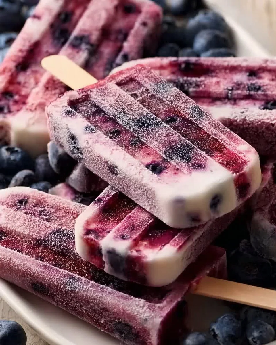 Healthy Blueberry Yogurt Ice Pops