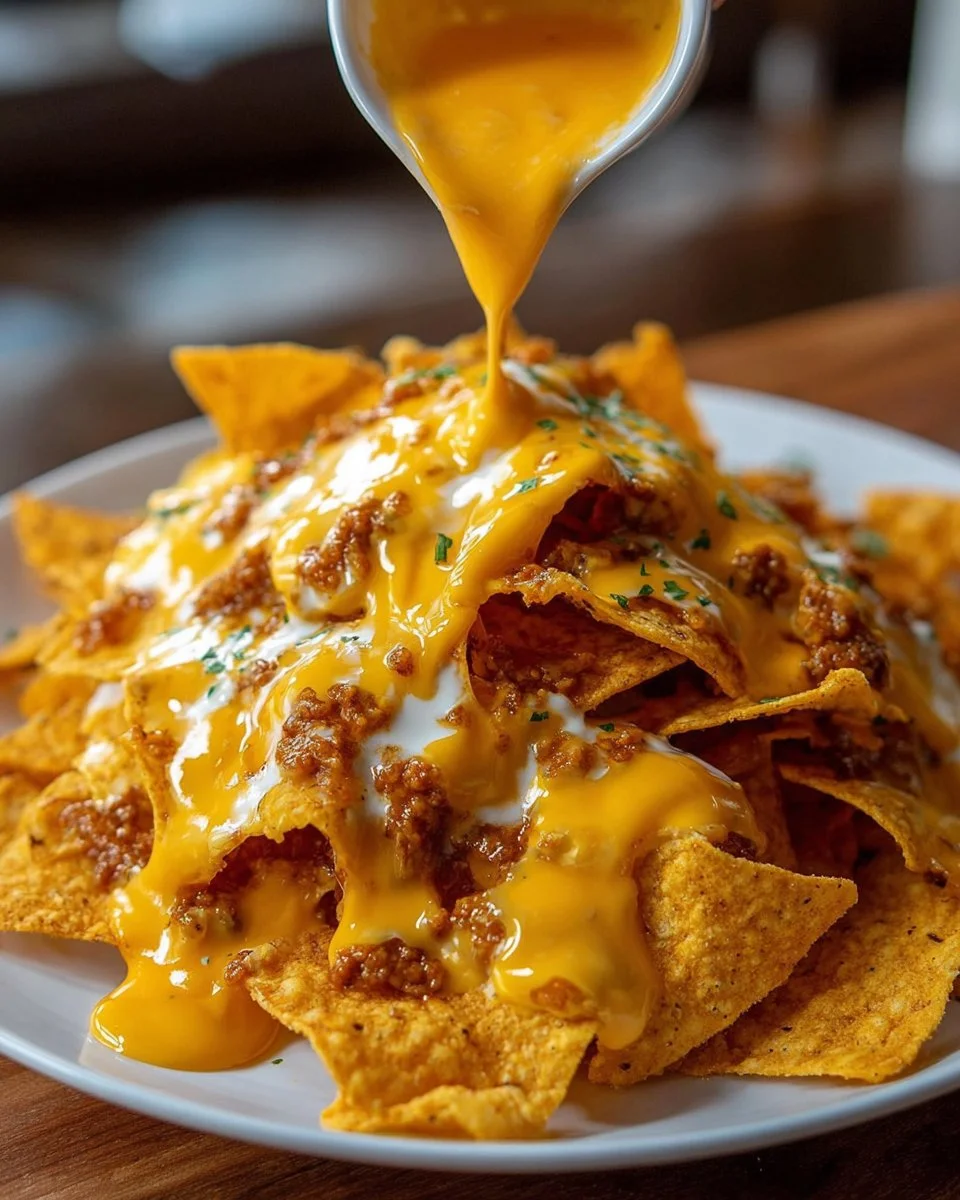 A bowl of homemade nacho cheese surrounded by tortilla chips.