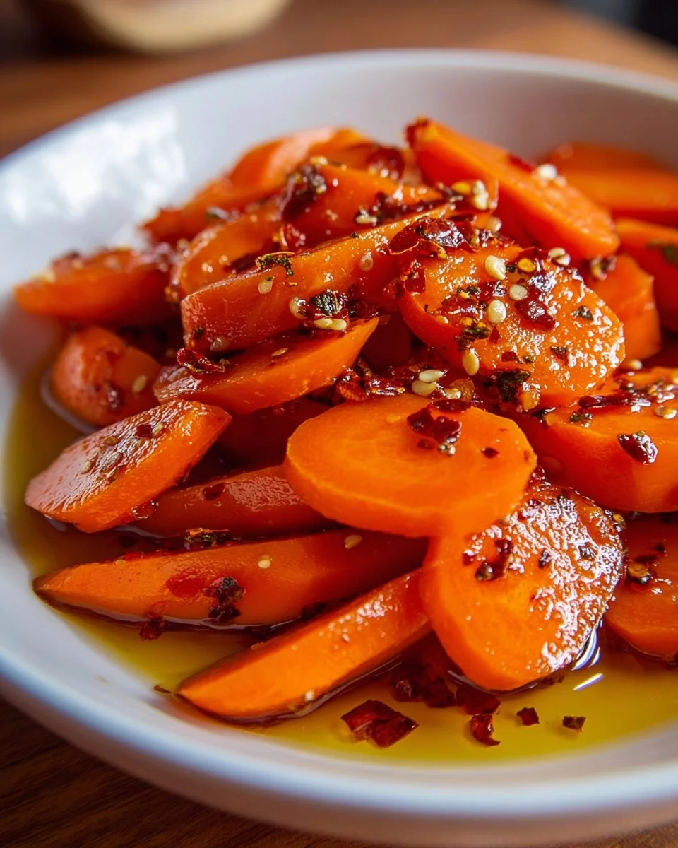 Hot Honey Pickled Carrots