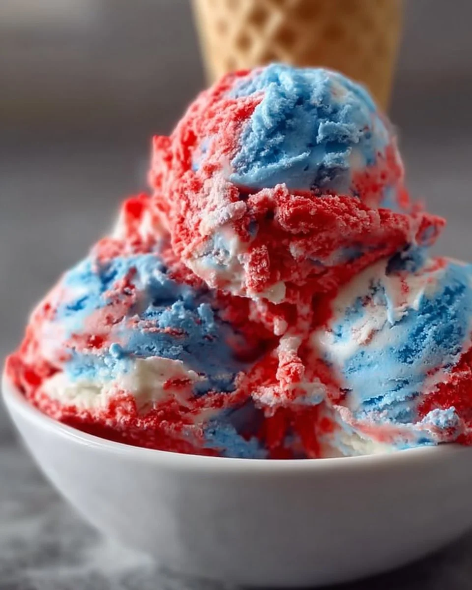 Patriotic Blue Red Colors Ice Cream