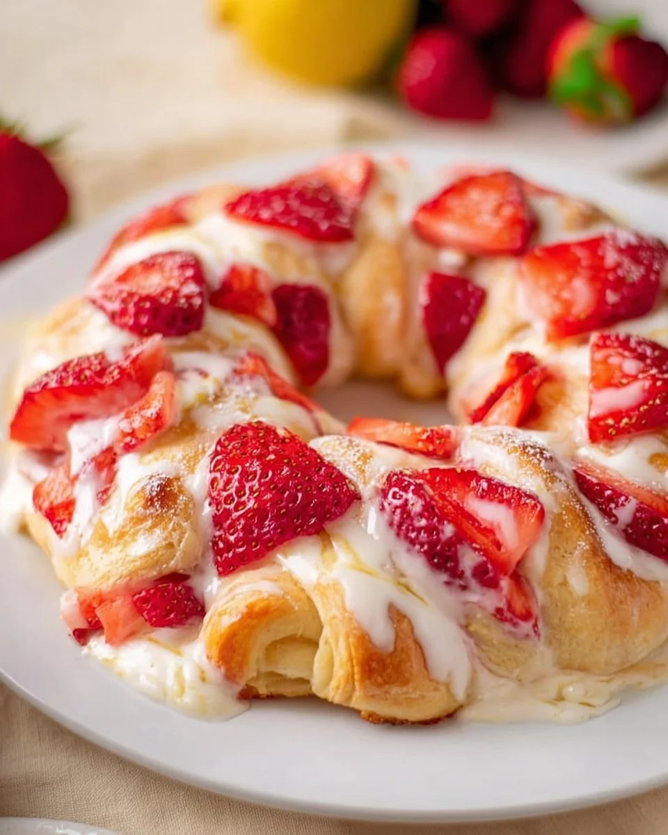 Strawberry Lemon Cream Cheese Crescent Ring