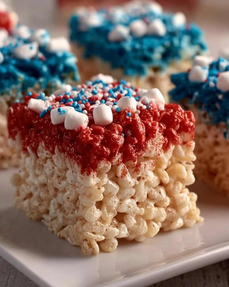 USA Flag Dessert Rice Krispie Bars
