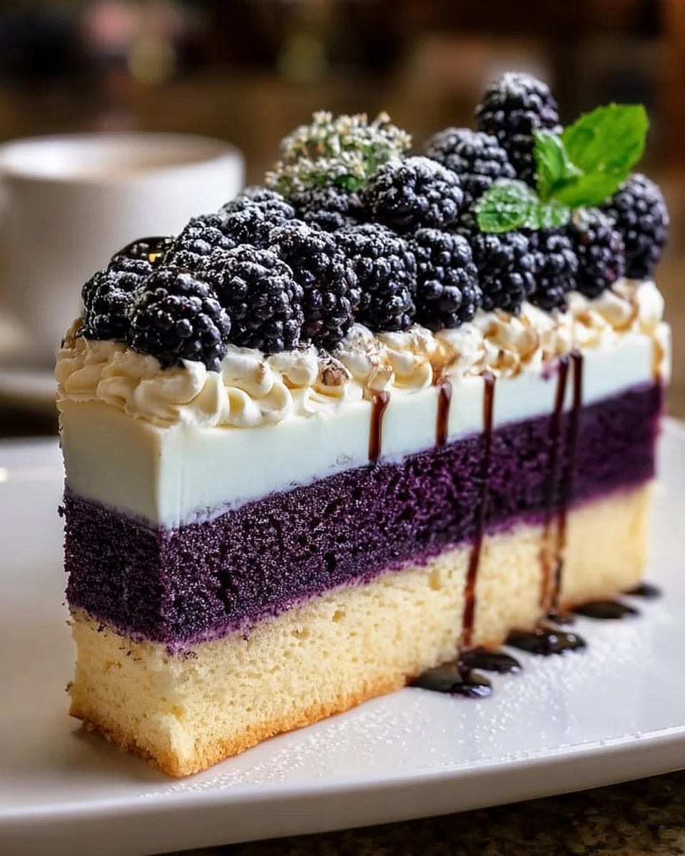 Blackberry Vanilla Bean Mousse Cake