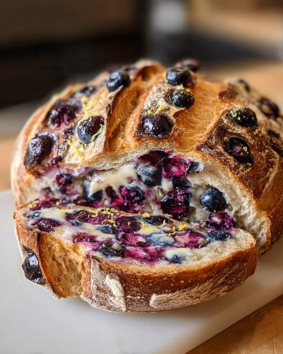 Blueberry Lemon Cream Cheese Sourdough Bread
