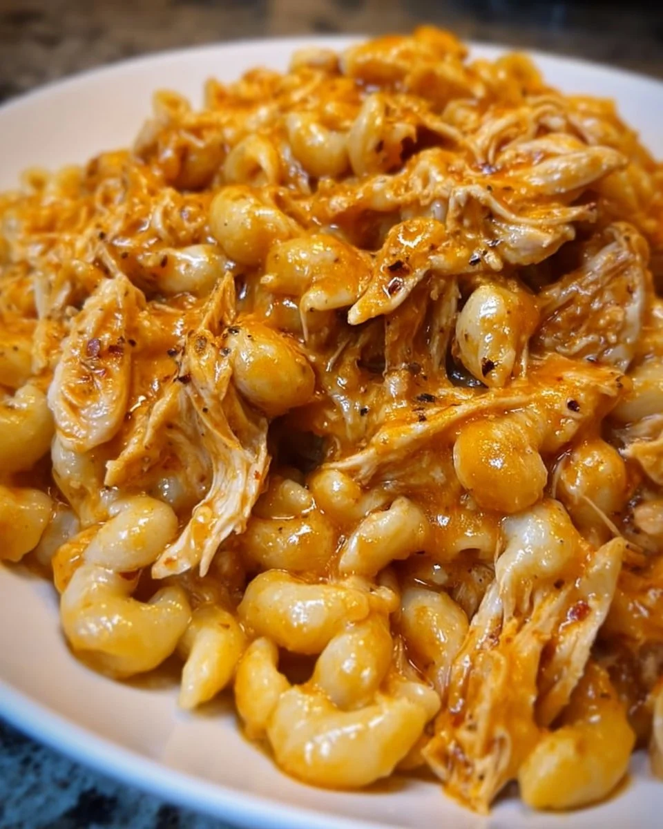Crockpot BBQ Chicken Mac &amp; Cheese